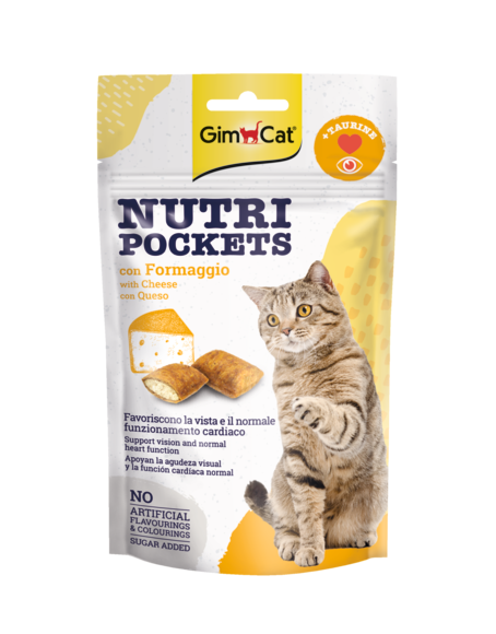 GimCat Nutri Pockets Formaggio e Taurina Snack per gatti 60 Gr GimCat Nutri Pockets Formaggio e Taurina Snack per gatti 60 Gr